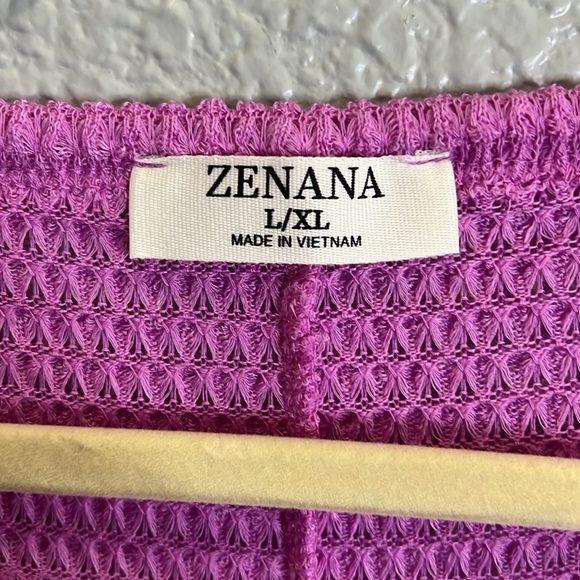 Zenana L/XL pink waffle top NWOT - Picture 3 of 5